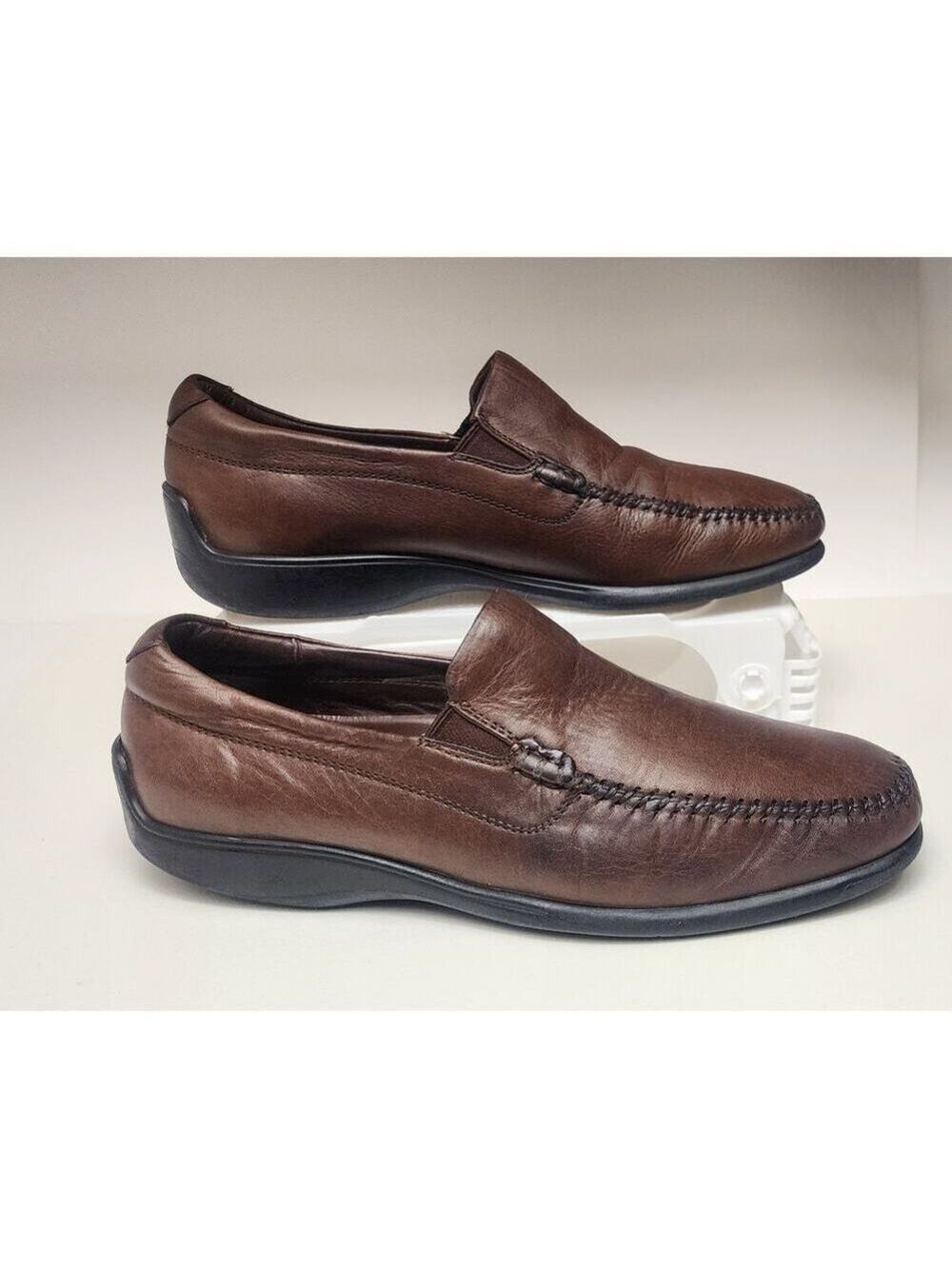 Neil M Men's Rome Men's Slip Ons Loafers Walnut Dress Shoes Leather Size 11.5